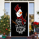 Lofaris Baby Its Cold Outside Snowman Christmas Door Cover